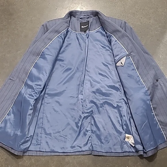 MADEWELL YARN DYED PINSTRIPE BLUE BLAZER - Picture 9 of 12